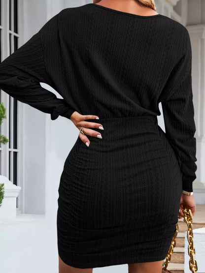 Textured Knit Bodycon Mini Dress