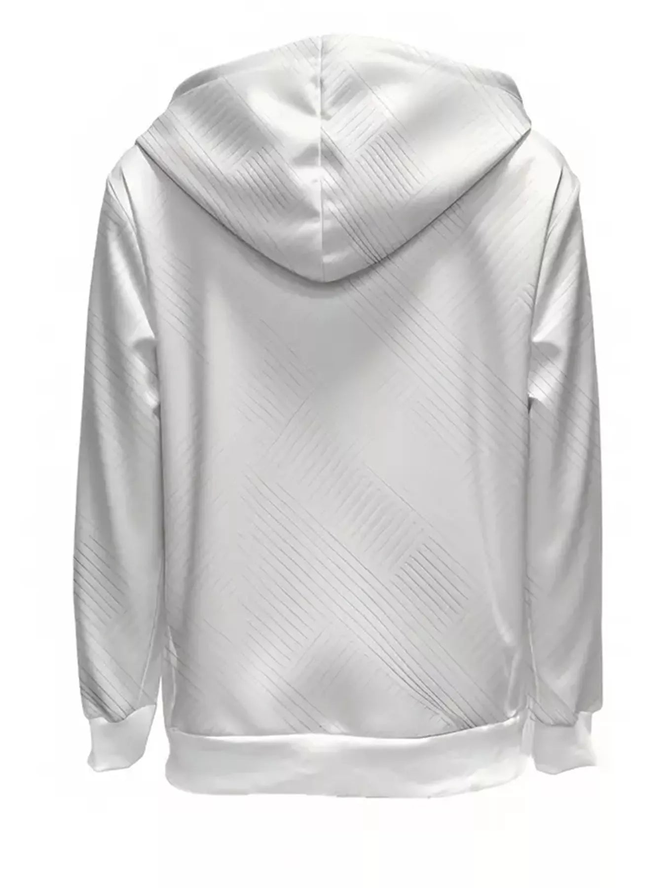Texture Zip-Up Hoodie with Drawstring