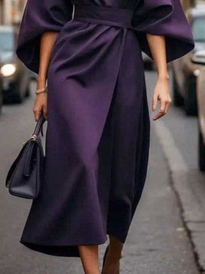 Round Neck 3/4 Sleeve Dress