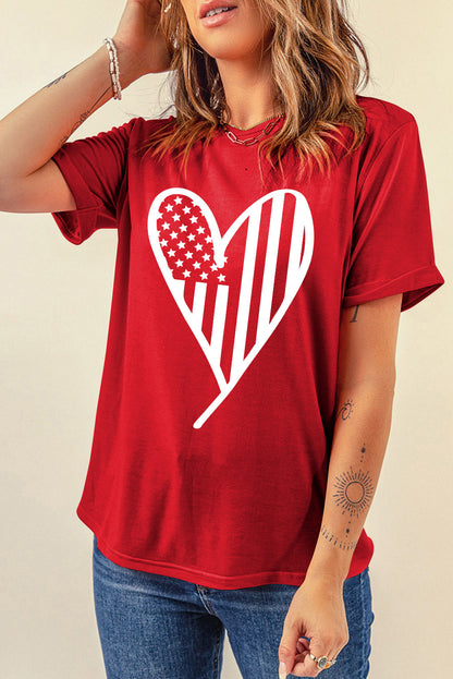 Simple Heart Tee Deep Red