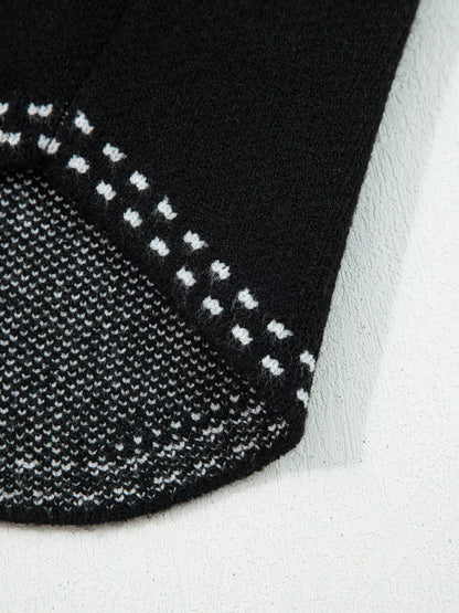 Contrast Trim Button up Sweater Cardigan