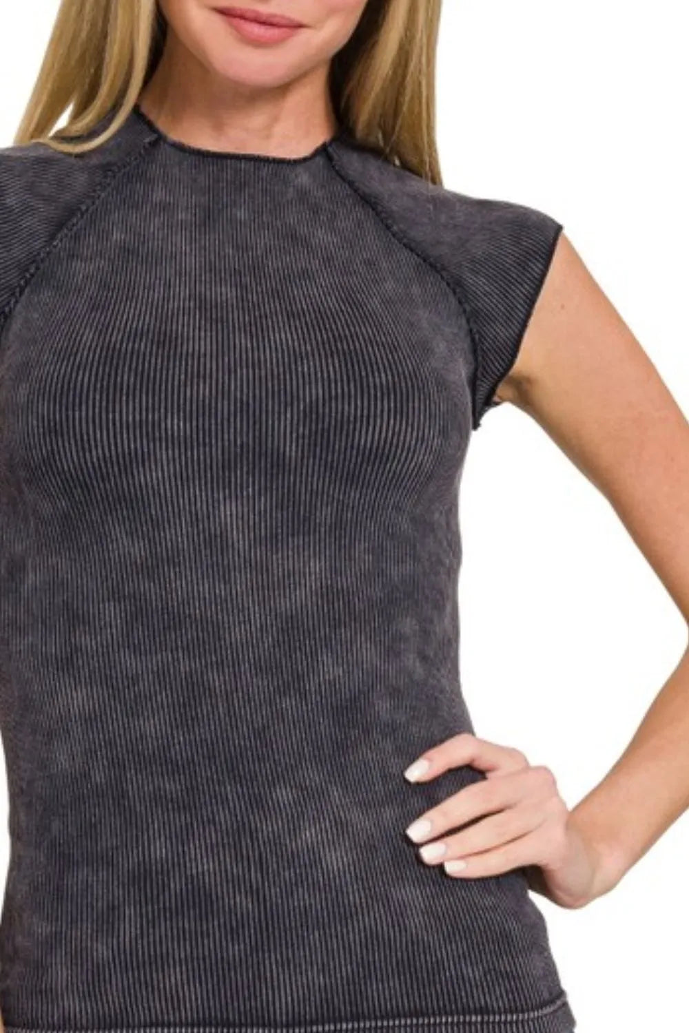 Zenana Washed Ribbed Seamless Top