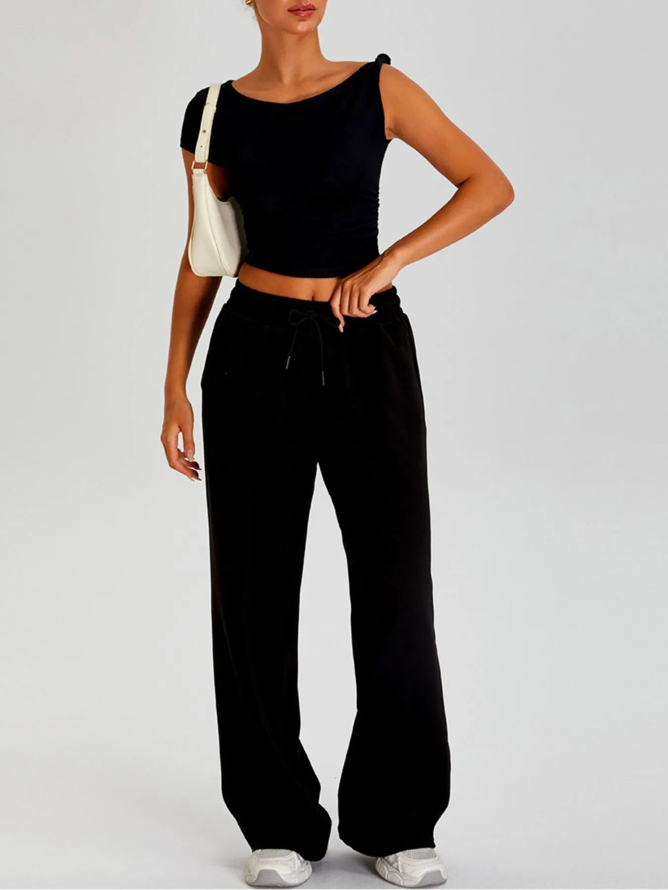 Ruched Side Crop T-Shirt