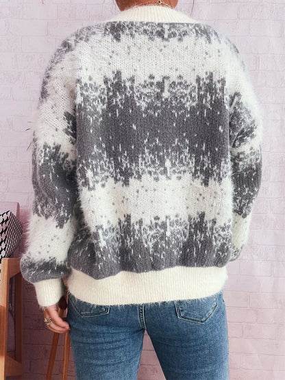 Ribbed Hem Button Up Cardigan