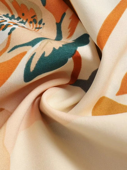 Full Size Floral Print Tiered Skirt Plus Size