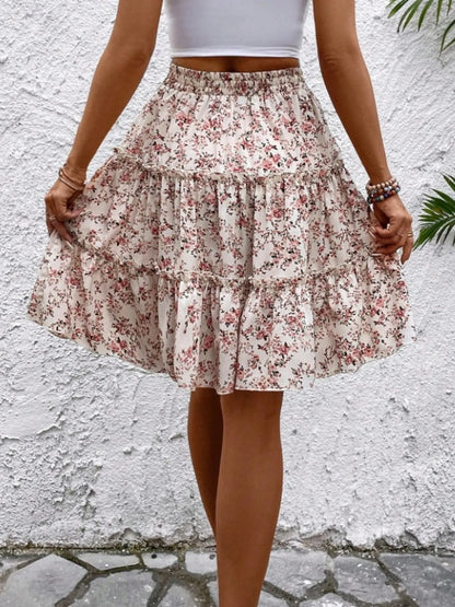 Floral Print Midi Skirt
