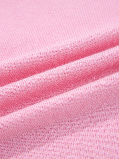 Contrasting Polo Collar Color Block Knit Drop Shoulder Sweater