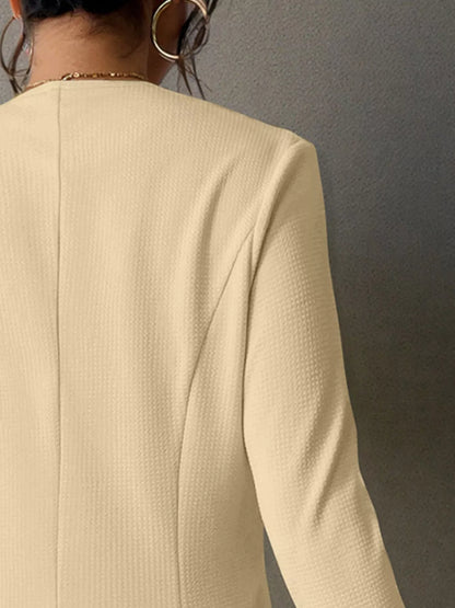 One Button Long Sleeve Blazer