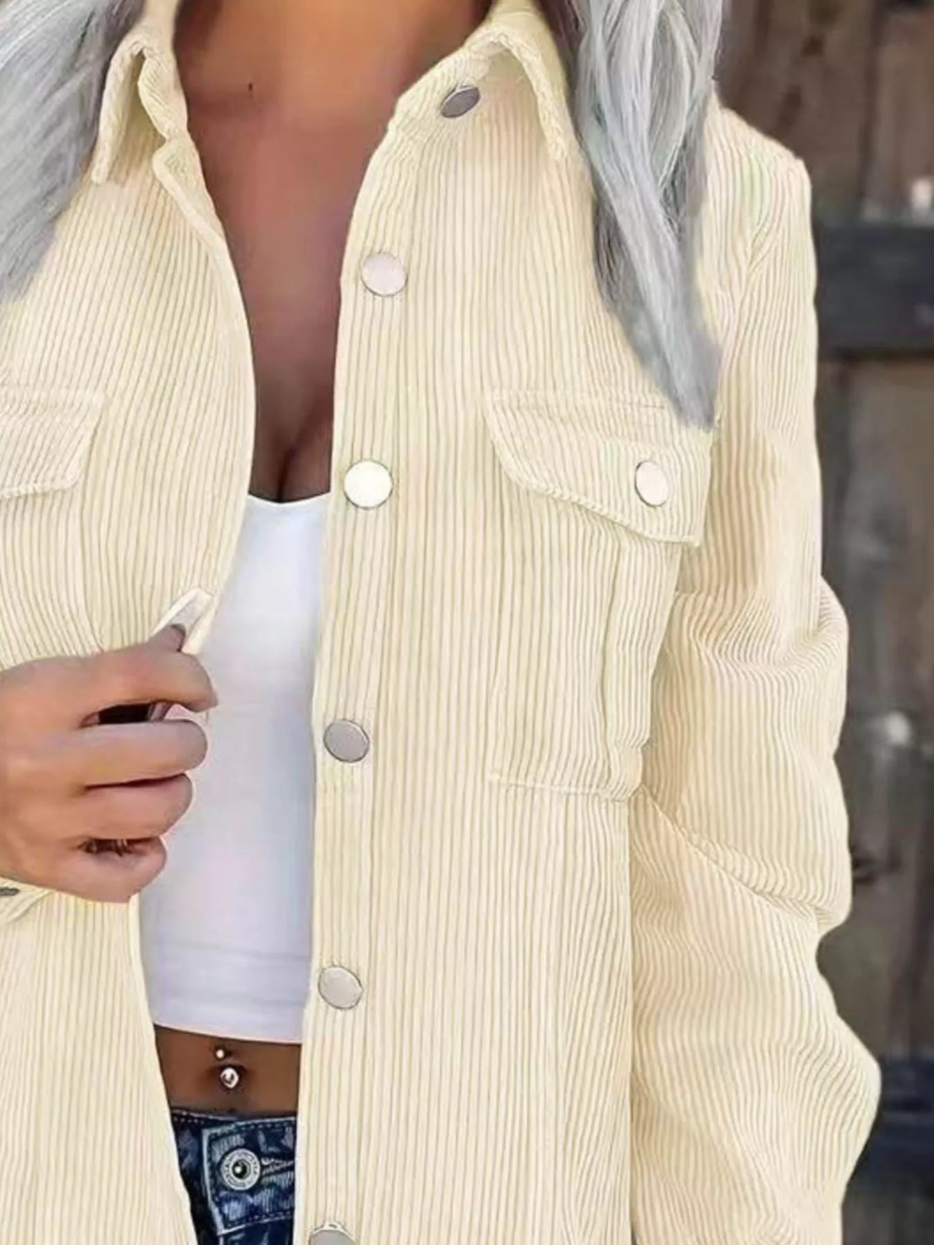 Corduroy Button-Down Jacket