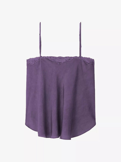 Lace Trim Flowy Cami Top