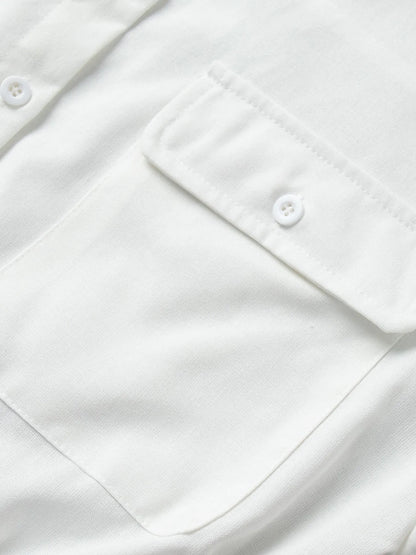 Casual Button Front Long Sleeve Romper