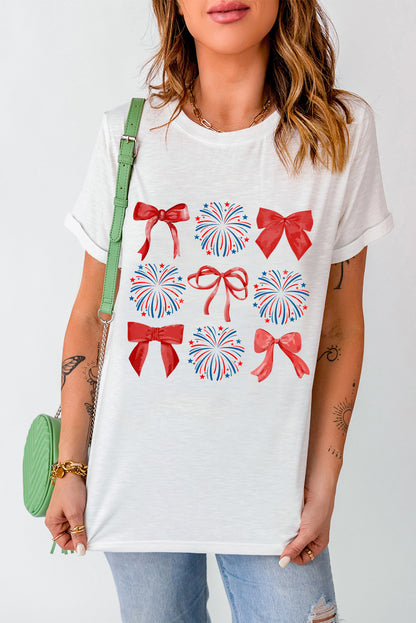 Cute Bow Graphic Tee White