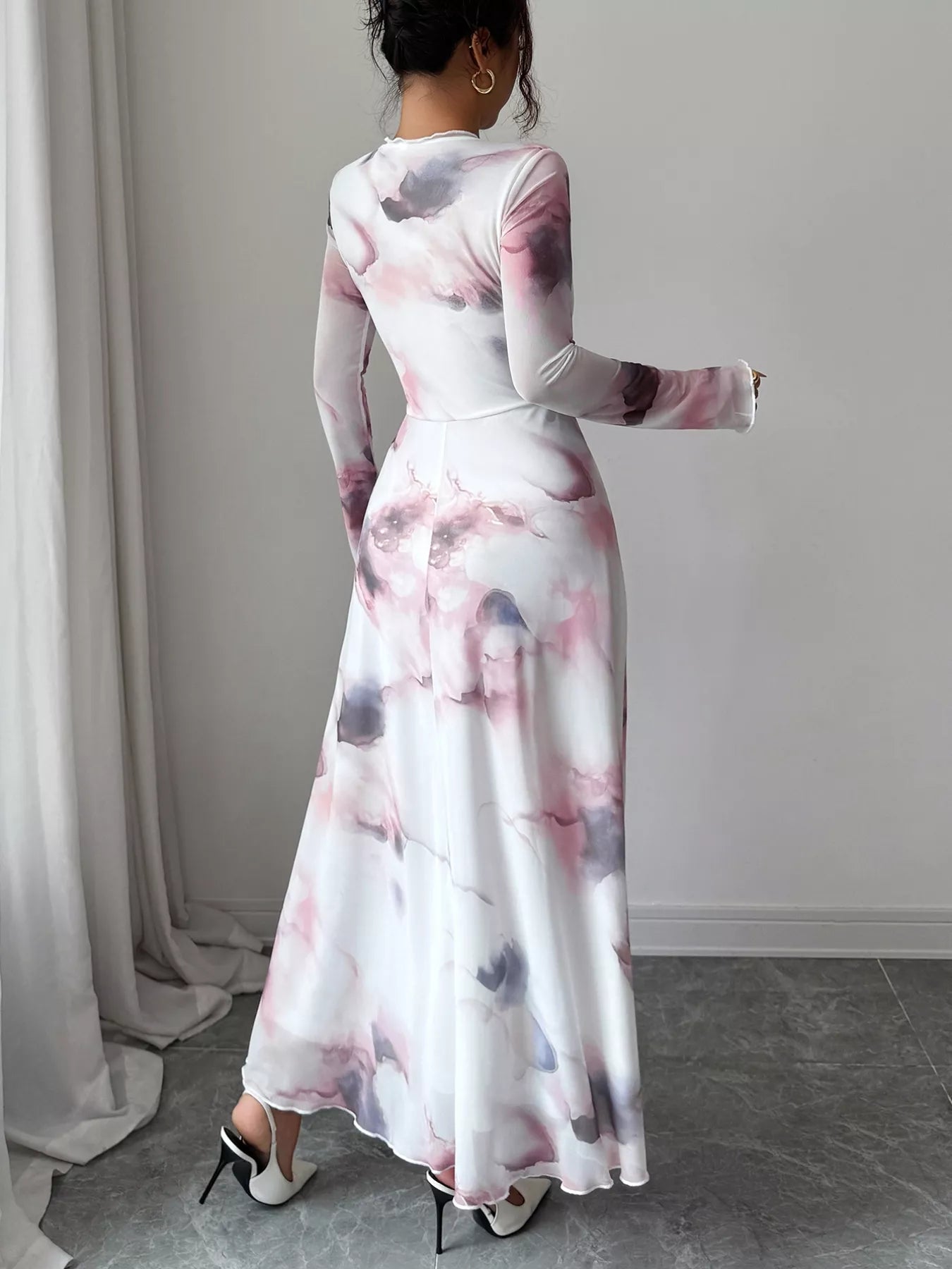 Tie-Dye Long Sleeve Maxi Dress