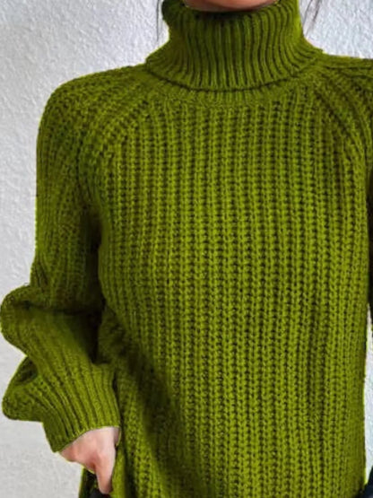 Full Size Turtleneck Long Sleeve Sweater Plus Size