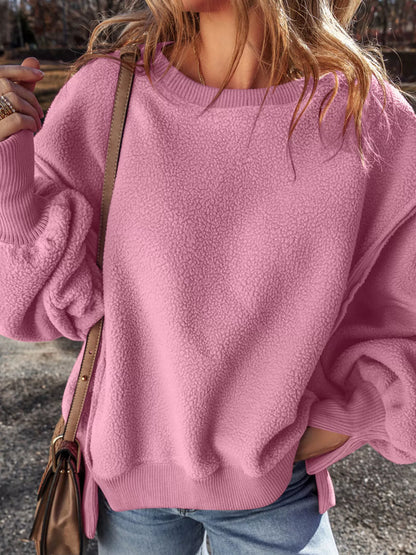 Round Neck Dropped Shoulder Sweatshirt