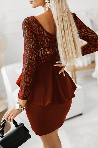 Stylish Lace Detail Mini Dress