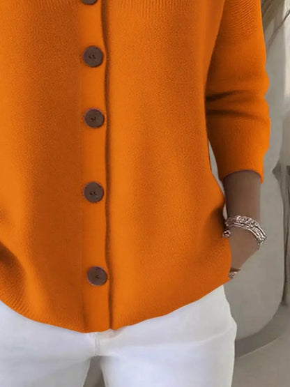 Full Size Hooded Button-Front Soft Knit Cardigan Plus Size