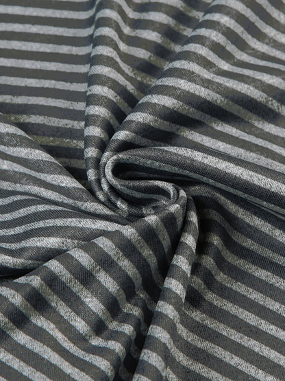 Striped Single Shoulder T-Shirt