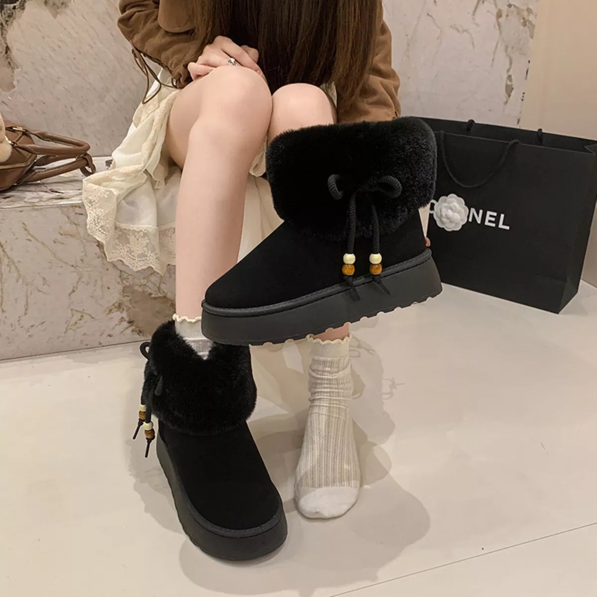 Round Toe Platform Boots