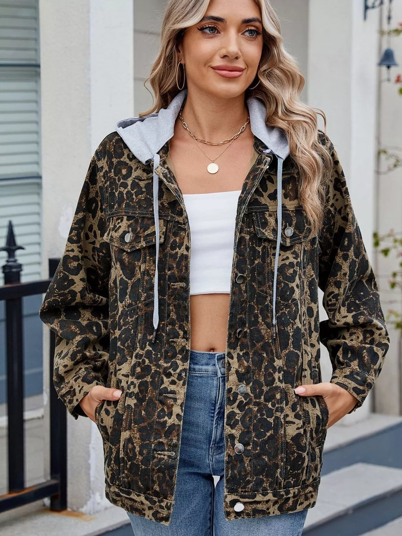 Button Up Long Sleeve Denim Jacket