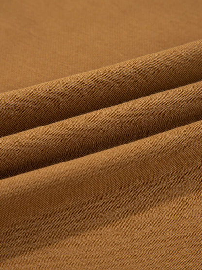 Oversized Textured Split Neck High Low Sweatshirt