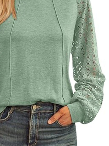 Round Neck Lace Sleeve Blouse