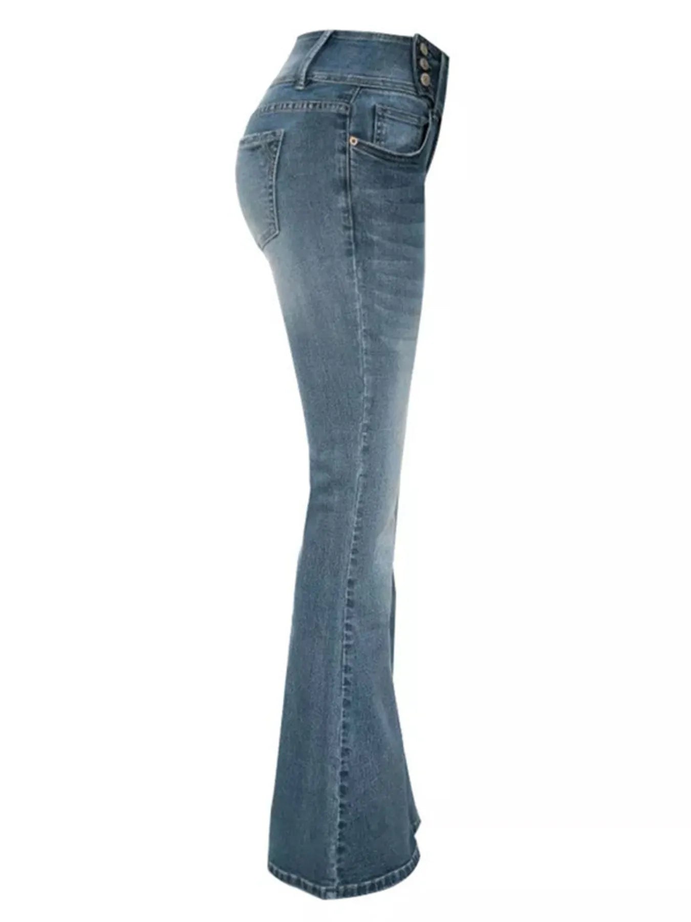 Full Size Vintage Wash Flare Jeans Plus Size