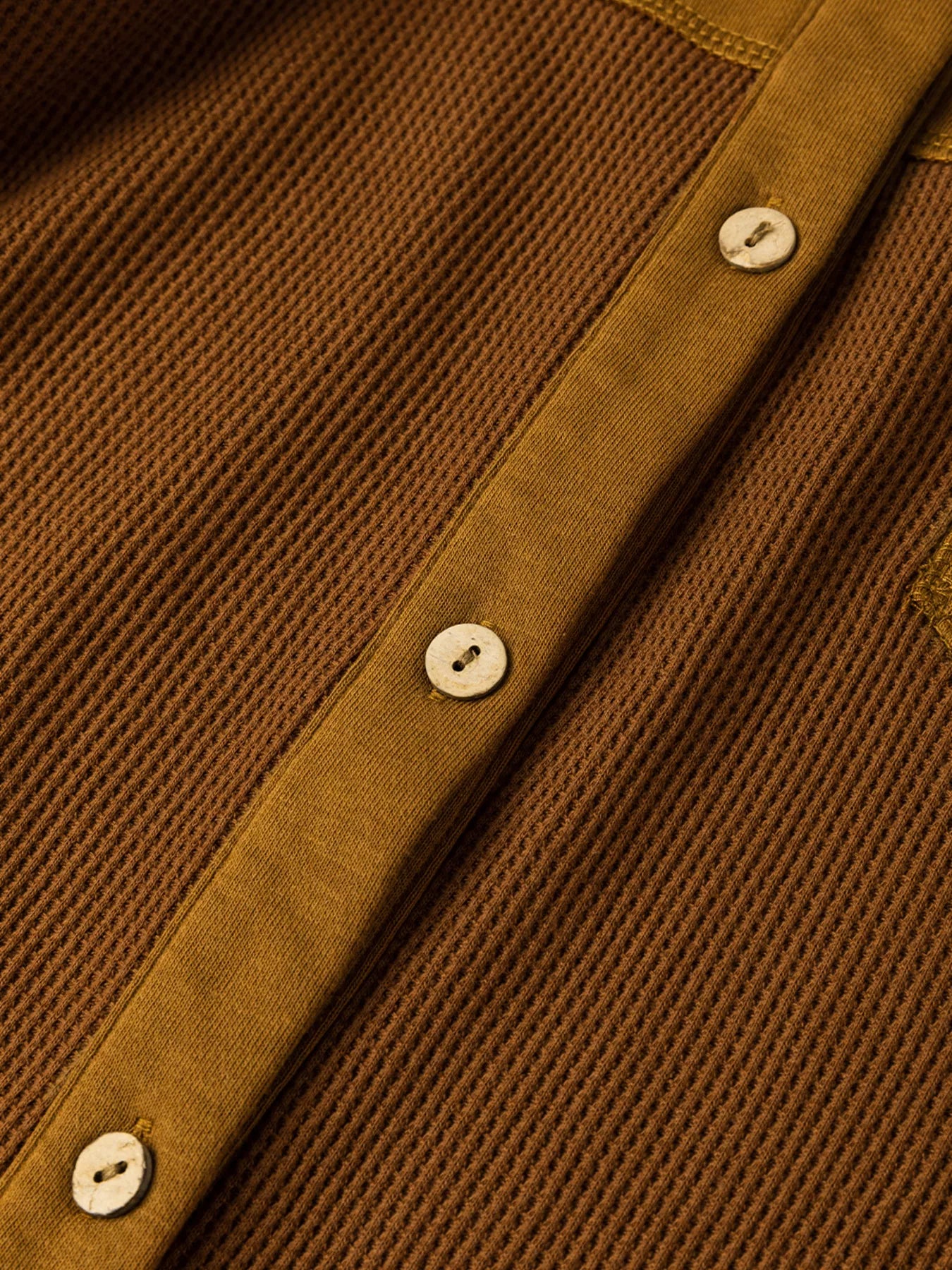 Waffle Knit Patchwork Exposed Seam Loose Shacket