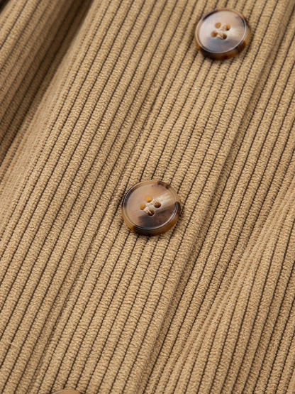 Corduroy Buttoned Front Mini Skirt