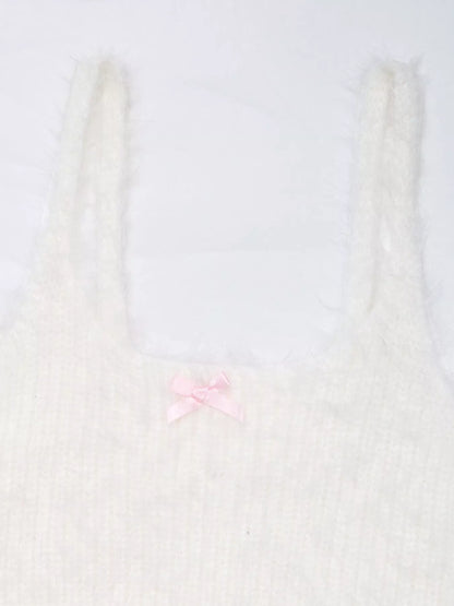 Bow Scoop Neck Cropped Cami