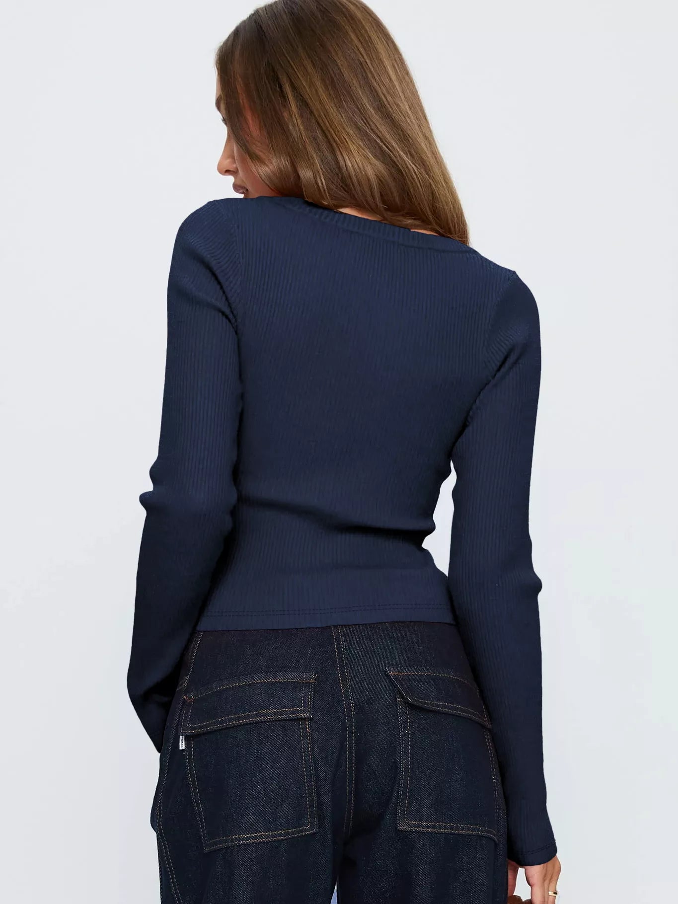 Ribbed Knit Button-Down Cardigan