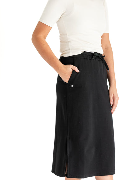 Abbie Mesh Detail Knit Midi Skirt