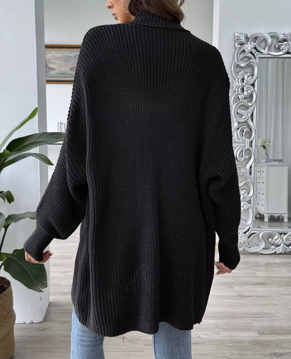 Open Front Ribbed Knit Cardigan