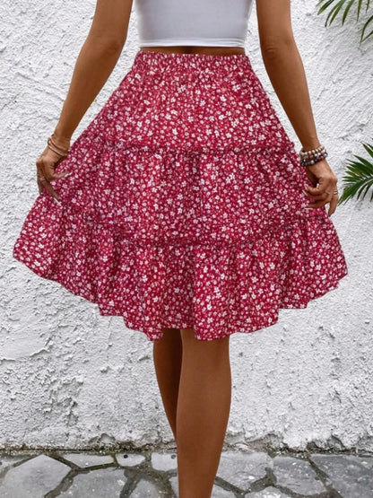 Floral Print Midi Skirt