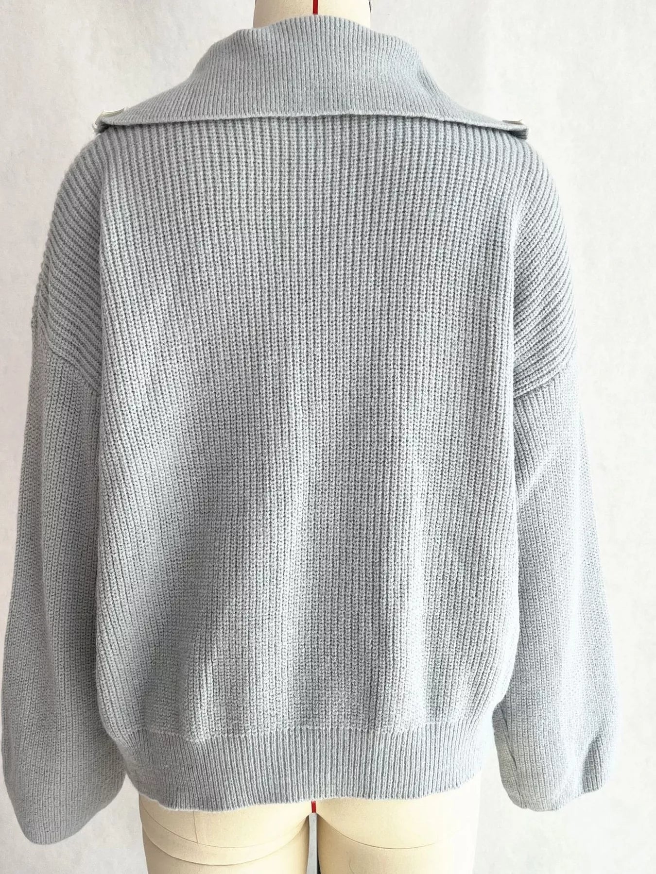 Half Zip Dropped Shoulder Sweater