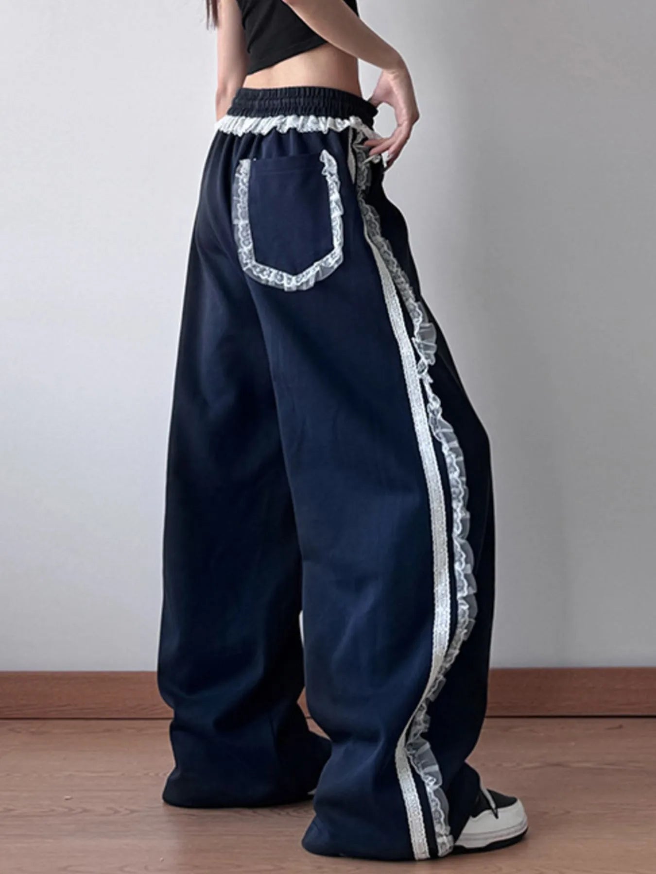 Wide Leg Elastic Waist Sweatpants