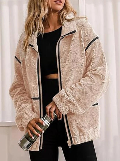 Cozy Sherpa Fleece Zip-Up Jacket