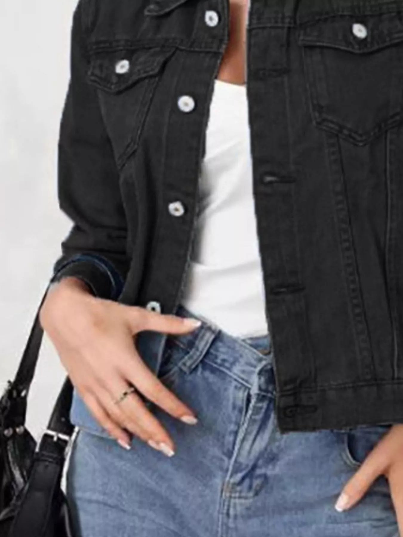 Button Up Long Sleeve Denim Jacket