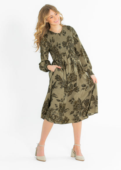 Aleeyah Smocked Midi Dress - FINAL SALE