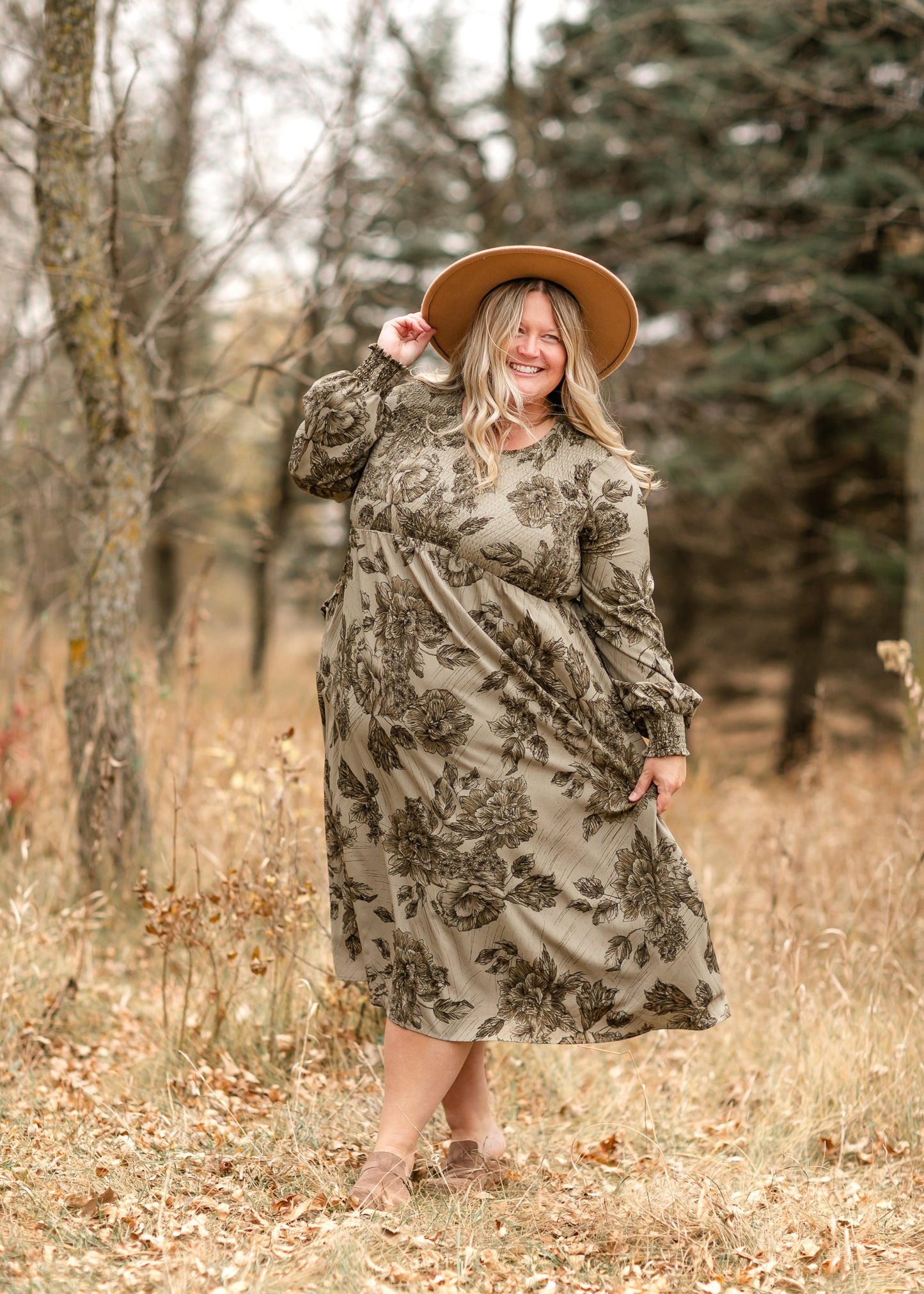 Aleeyah Smocked Midi Dress - FINAL SALE 4XL