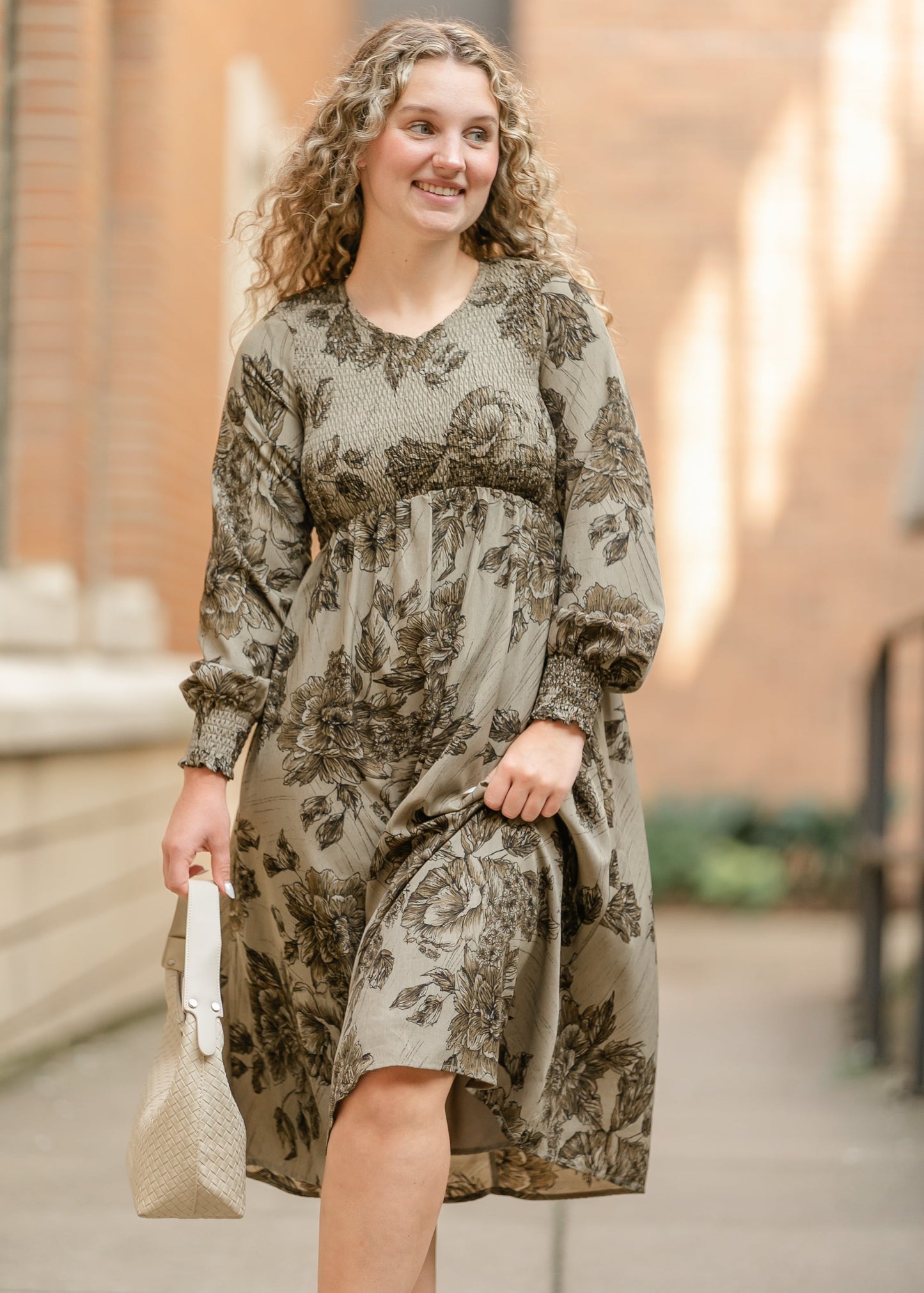 Aleeyah Smocked Midi Dress - FINAL SALE XL