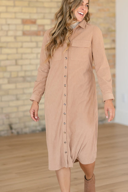 Anika Corduroy Shirt Dress