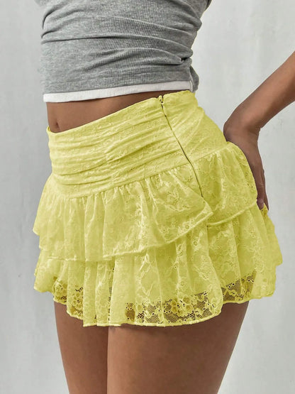 Lace Layered Mini Skirt