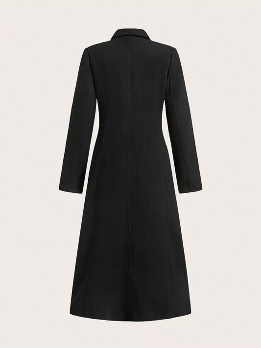 Double-Breasted Wool Blend Overcoat