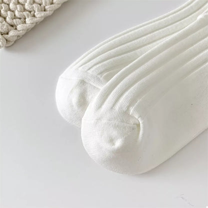 Breathable Ribbed Knit Crew Socks