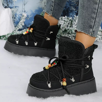 Lace-Up Platform Winter Boots