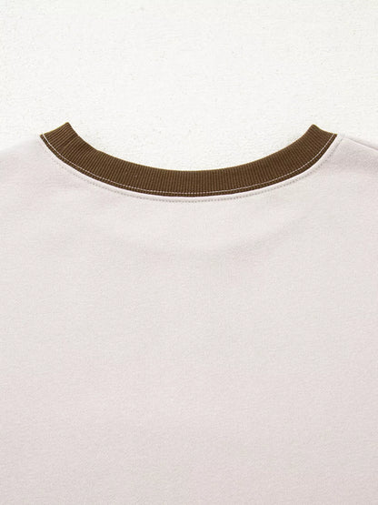 Contrast Striped Long Sleeve Sweatshirt