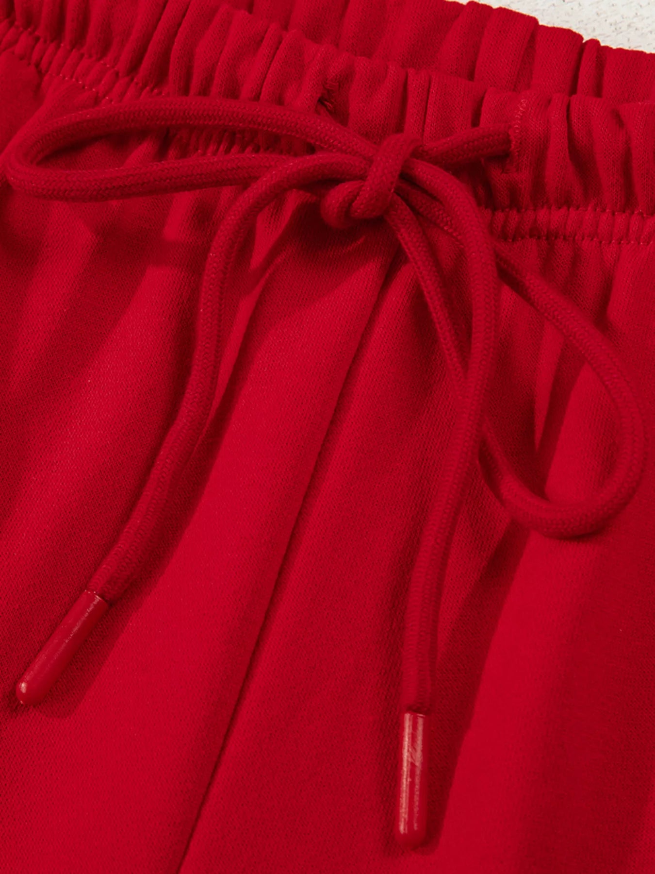 Striped Collar Patchwork Satin Bow Sweatshirt and Shorts Set