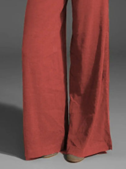 Full Size Wide Leg Pants with Pockets Plus Size