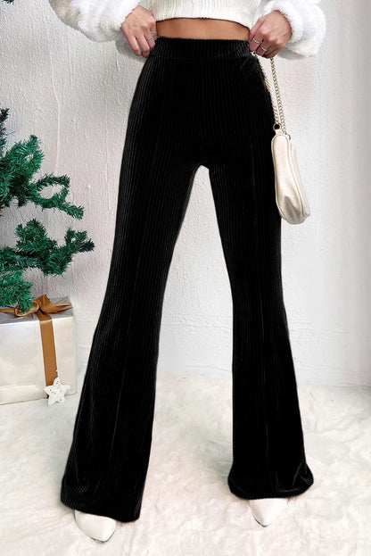 High Waist Bootcut Pants Black